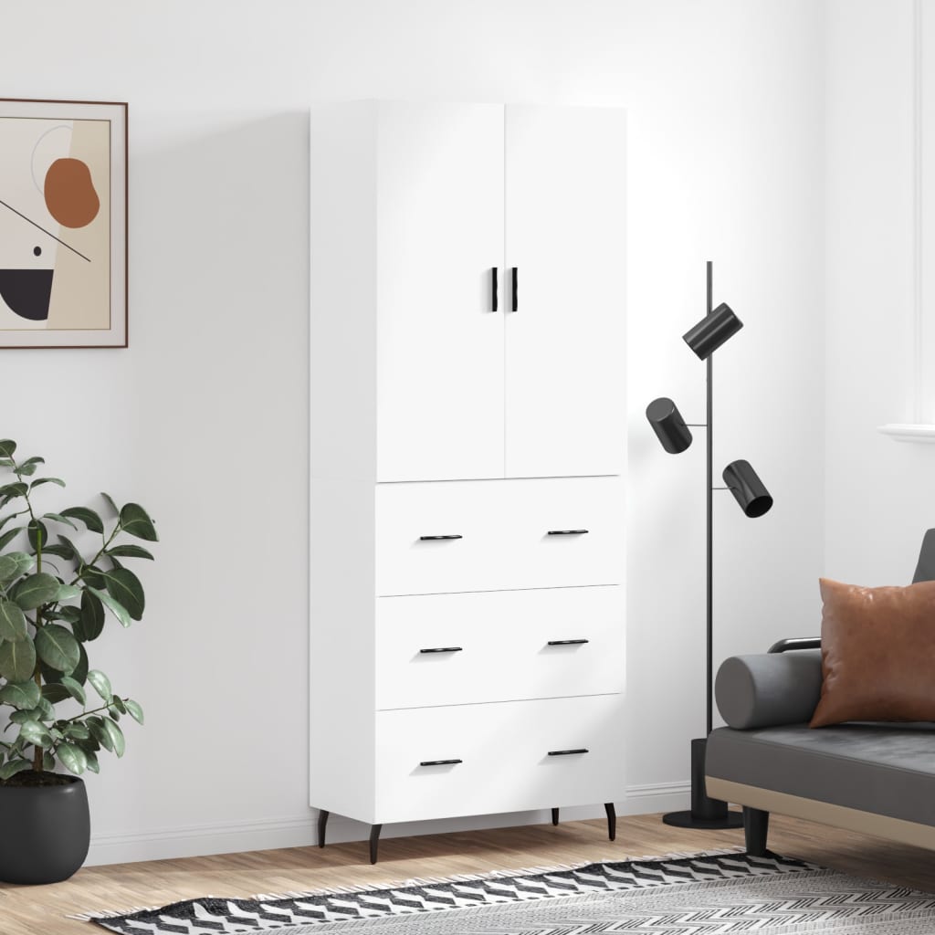 Buffet haut Blanc 69,5x34x180 cm Bois d'ingénierie - XIOS