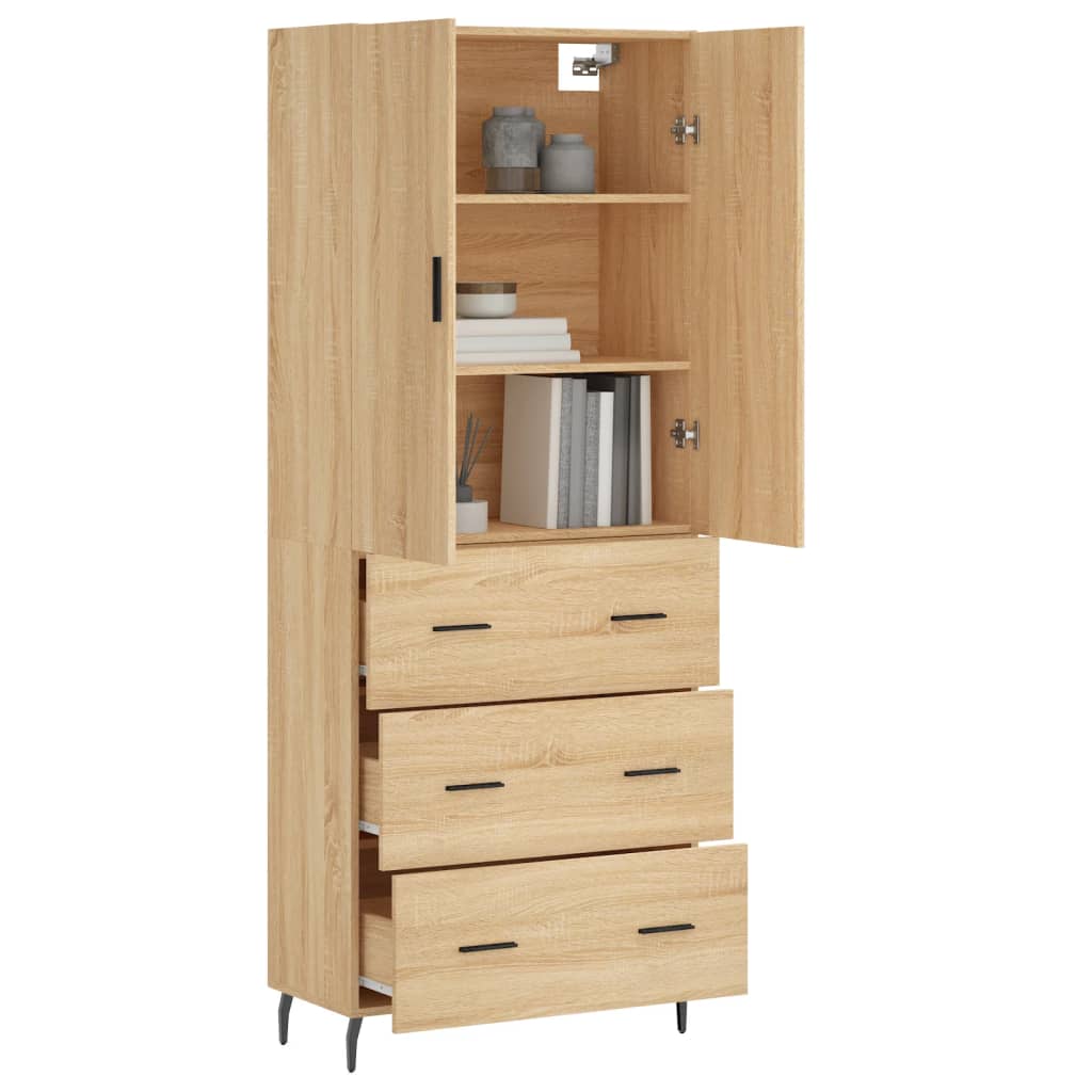 Buffet haut Chêne sonoma 69,5x34x180 cm Bois d'ingénierie - XIOS