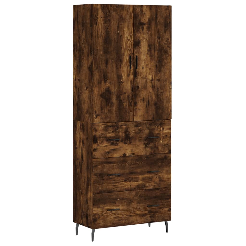 Buffet haut Chêne fumé 69,5x34x180 cm Bois d'ingénierie - XIOS