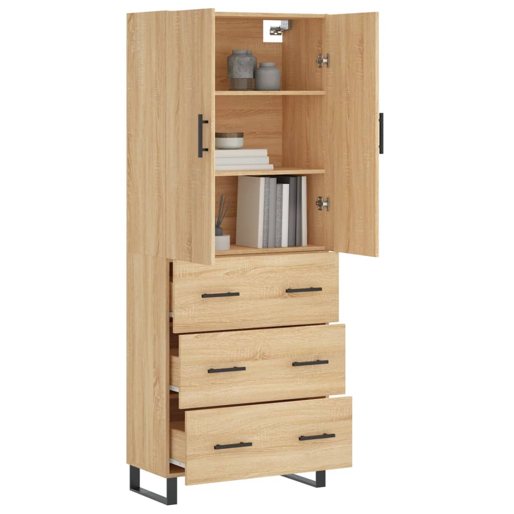 Buffet haut Chêne sonoma 69,5x34x180 cm Bois d'ingénierie
