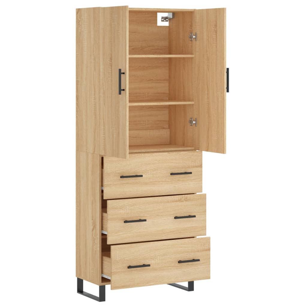 Buffet haut Chêne sonoma 69,5x34x180 cm Bois d'ingénierie