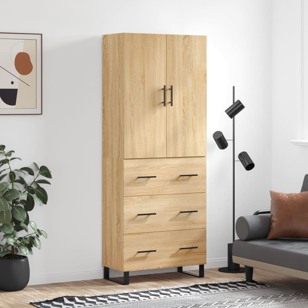 Buffet haut Chêne sonoma 69,5x34x180 cm Bois d'ingénierie