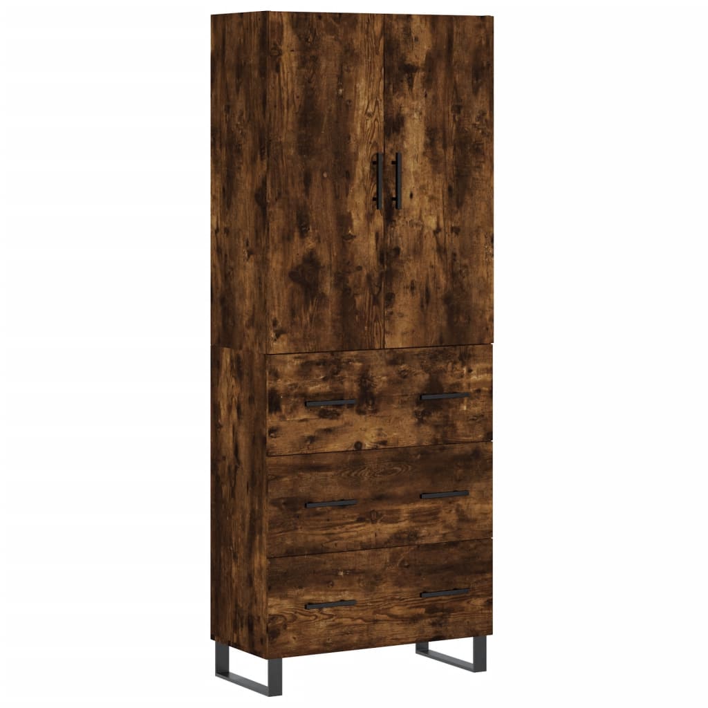 Buffet haut Chêne fumé 69,5x34x180 cm Bois d'ingénierie - XIOS