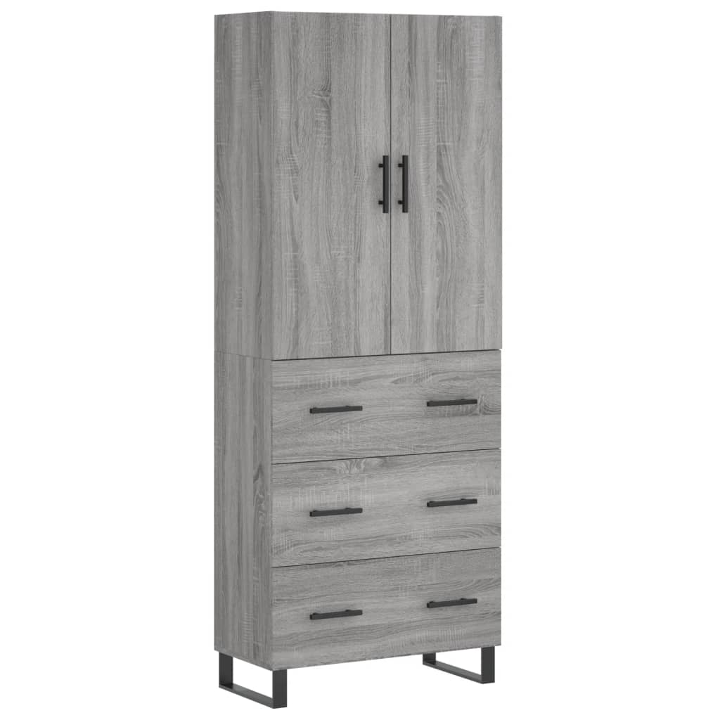 Buffet haut Sonoma gris 69,5x34x180 cm Bois d'ingénierie - XIOS