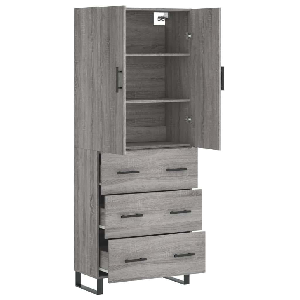 Buffet haut Sonoma gris 69,5x34x180 cm Bois d'ingénierie - XIOS