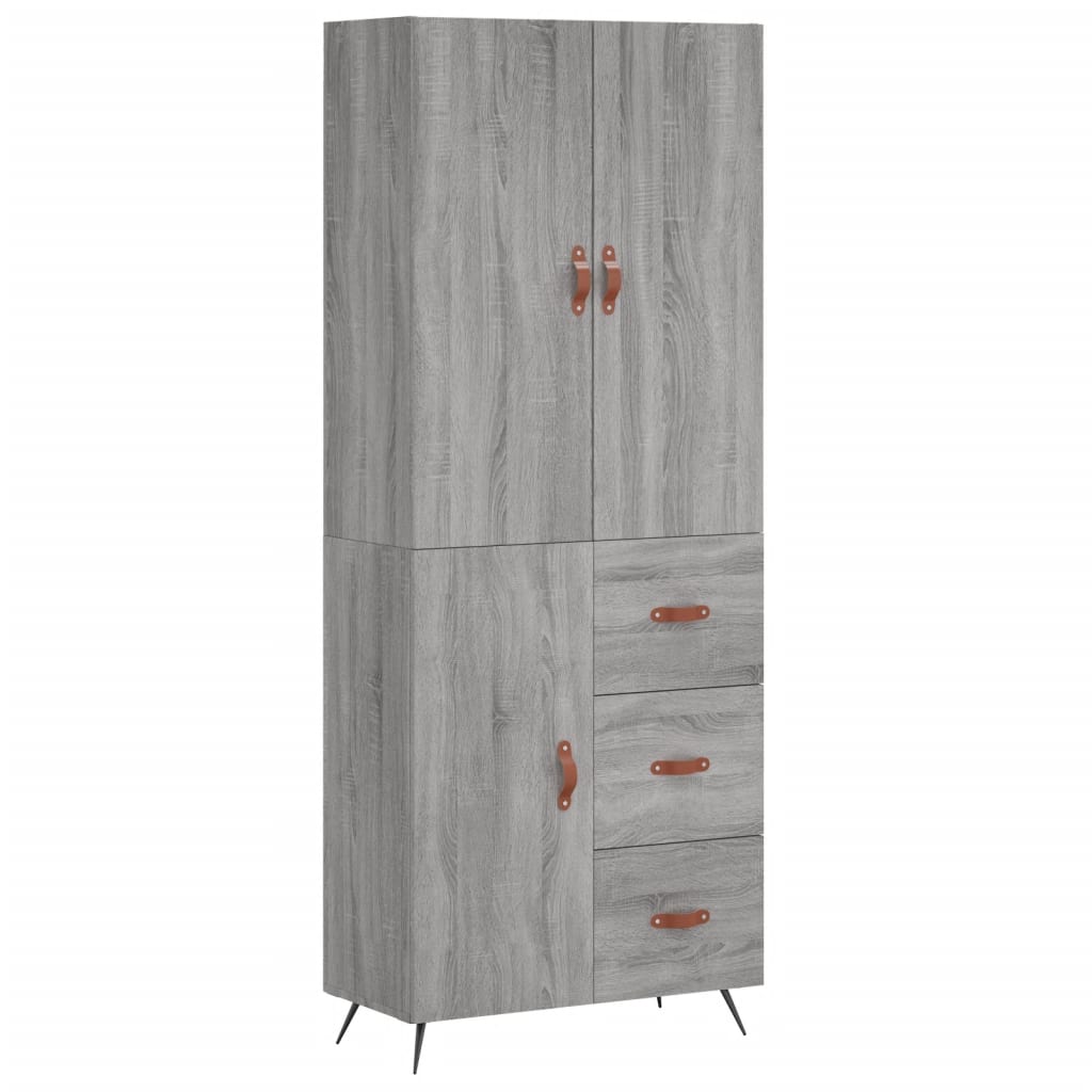 Buffet haut Sonoma gris 69,5x34x180 cm Bois d'ingénierie - XIOS