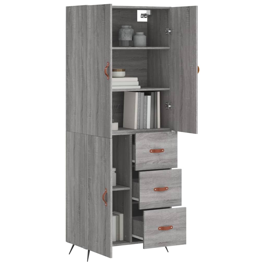 Buffet haut Sonoma gris 69,5x34x180 cm Bois d'ingénierie - XIOS