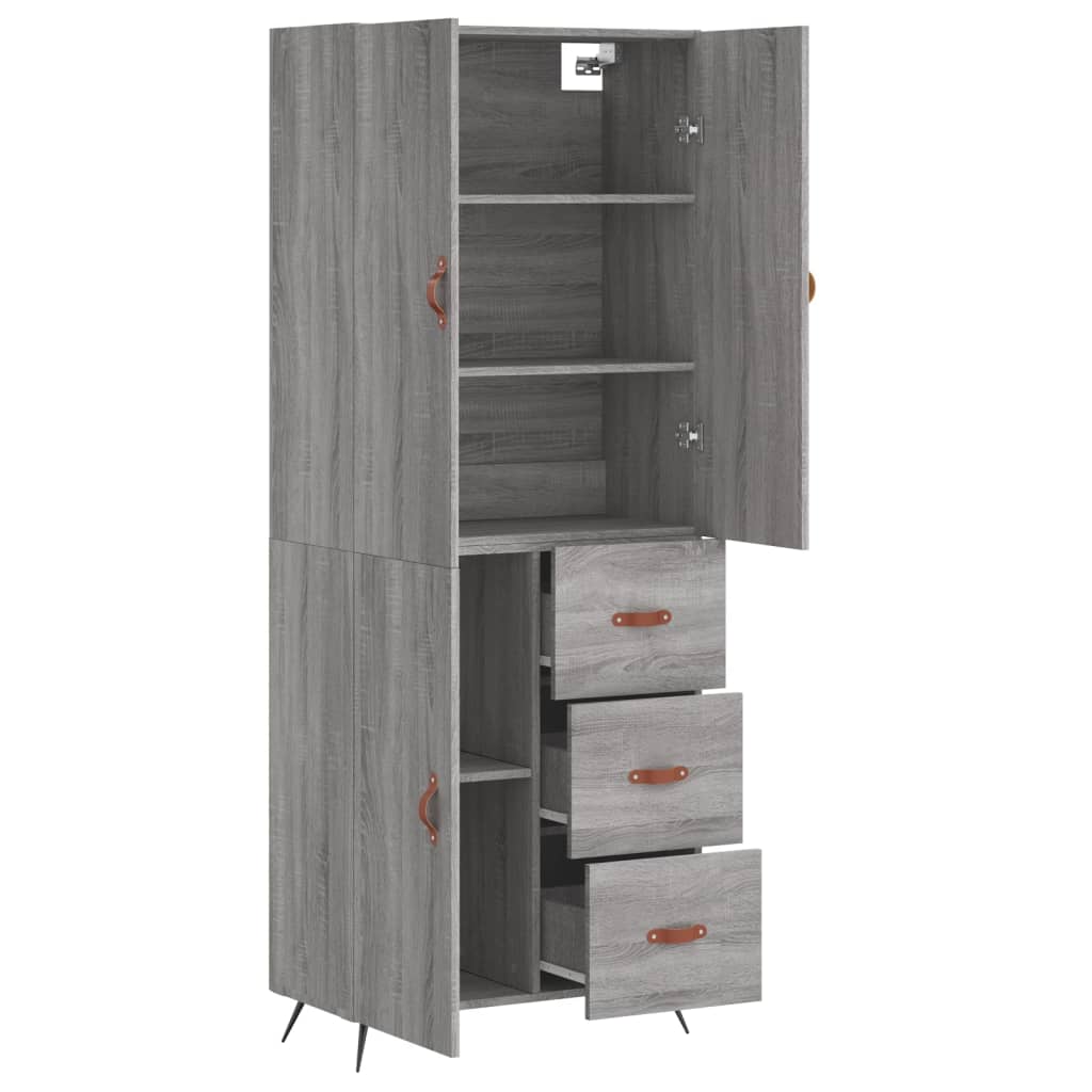Buffet haut Sonoma gris 69,5x34x180 cm Bois d'ingénierie - XIOS
