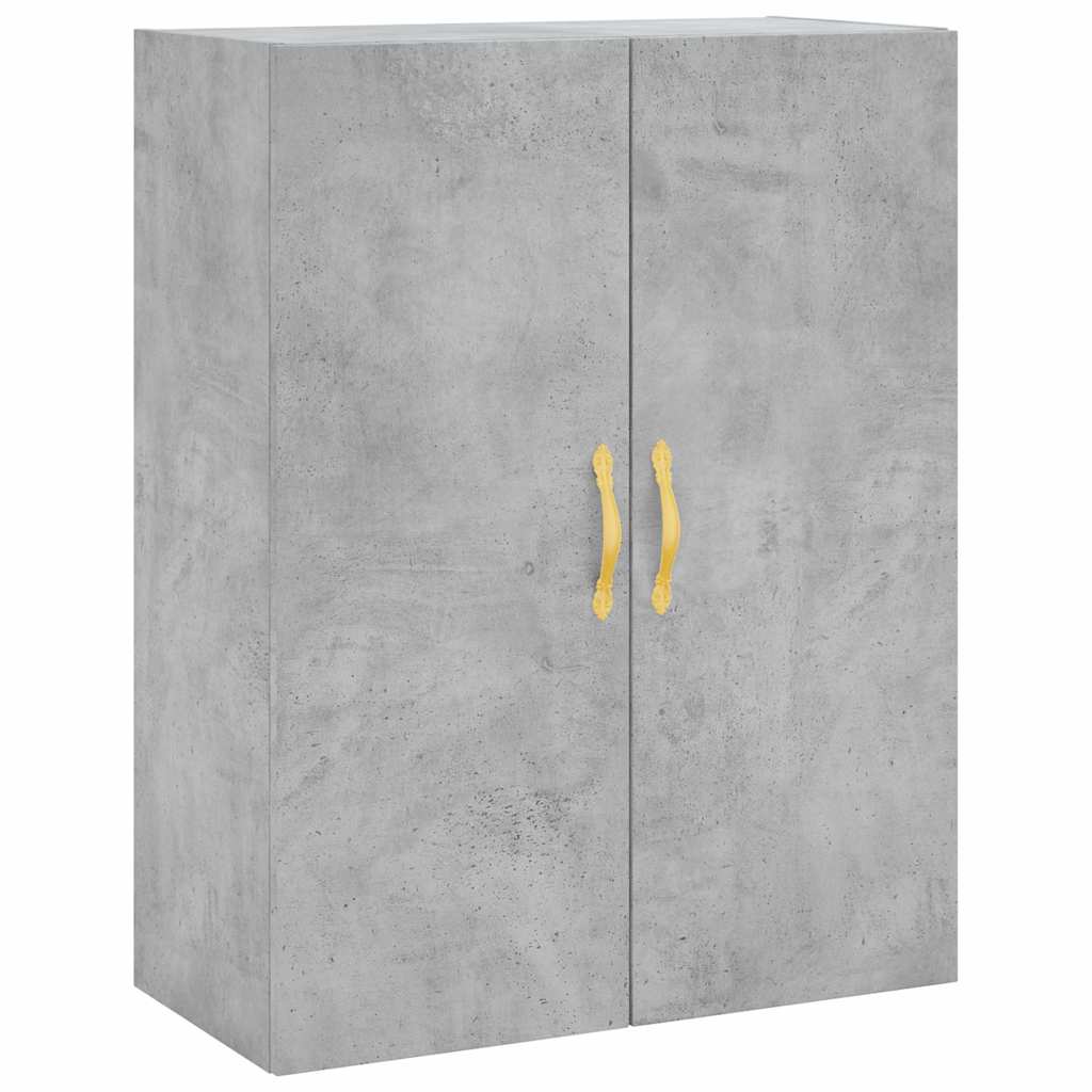 Buffet haut Gris béton 69,5x34x180 cm Bois d'ingénierie - XIOS