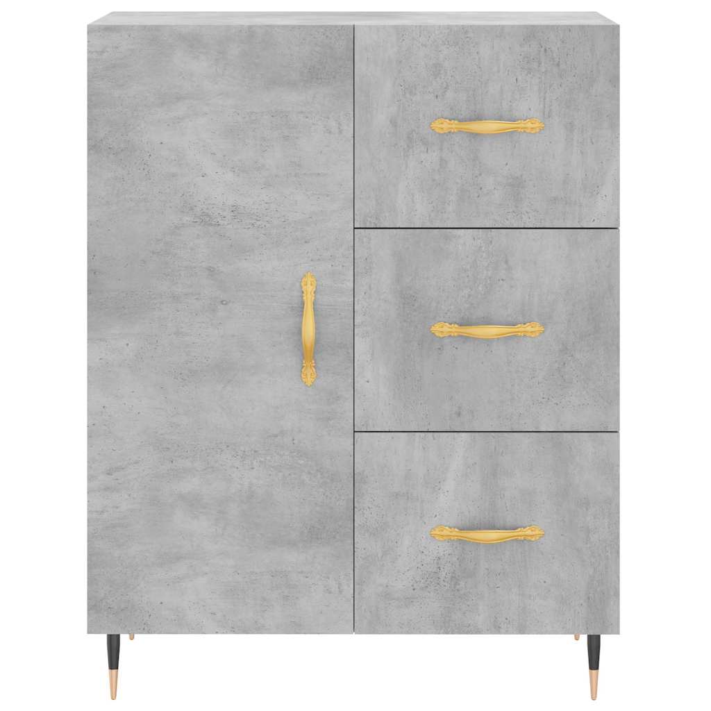Buffet haut Gris béton 69,5x34x180 cm Bois d'ingénierie - XIOS