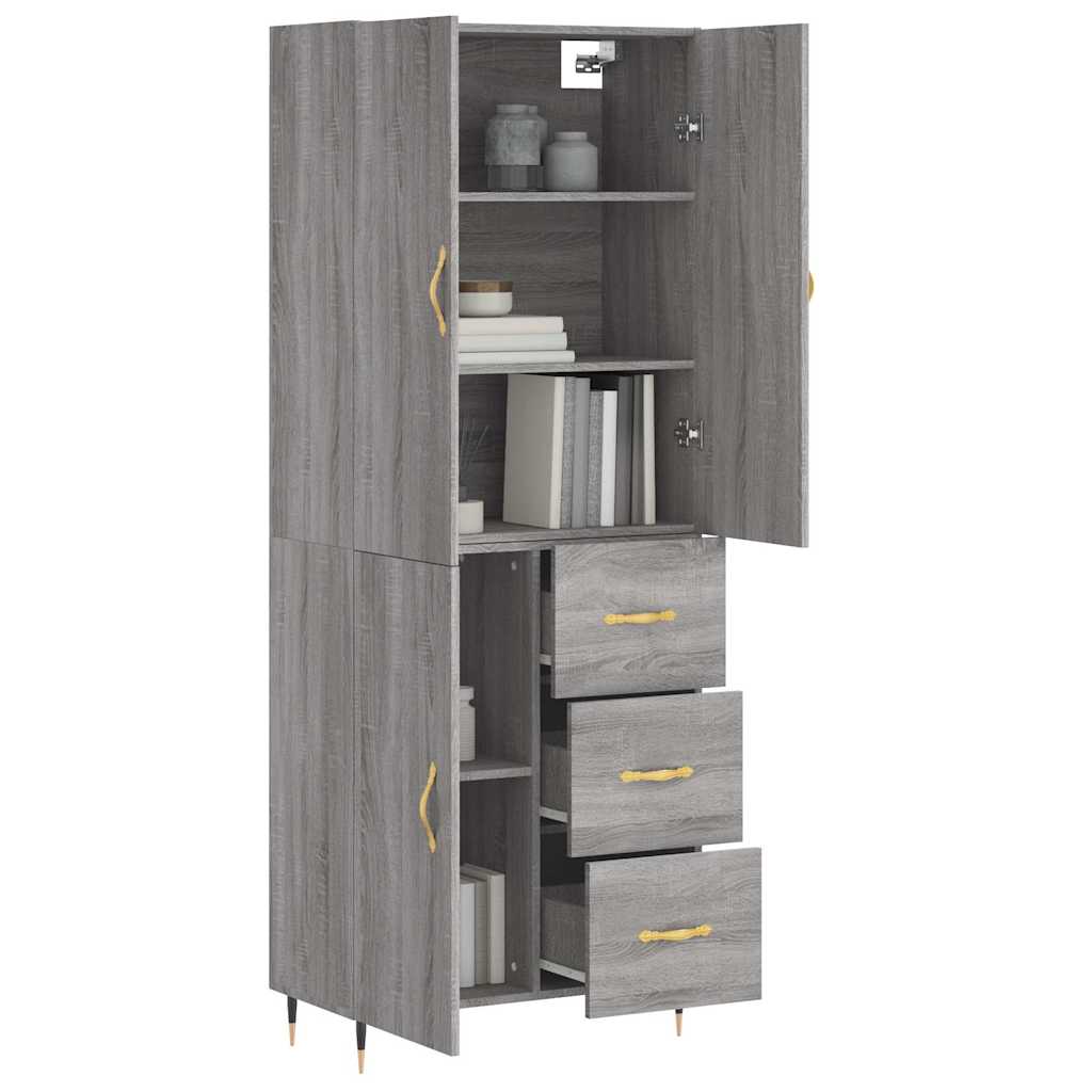 Buffet haut Sonoma gris 69,5x34x180 cm Bois d'ingénierie - XIOS