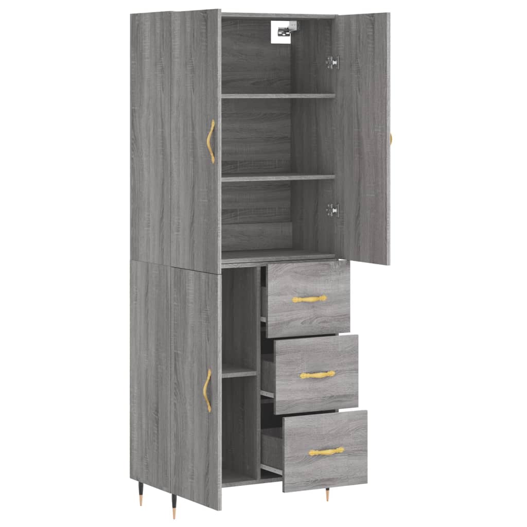 Buffet haut Sonoma gris 69,5x34x180 cm Bois d'ingénierie - XIOS