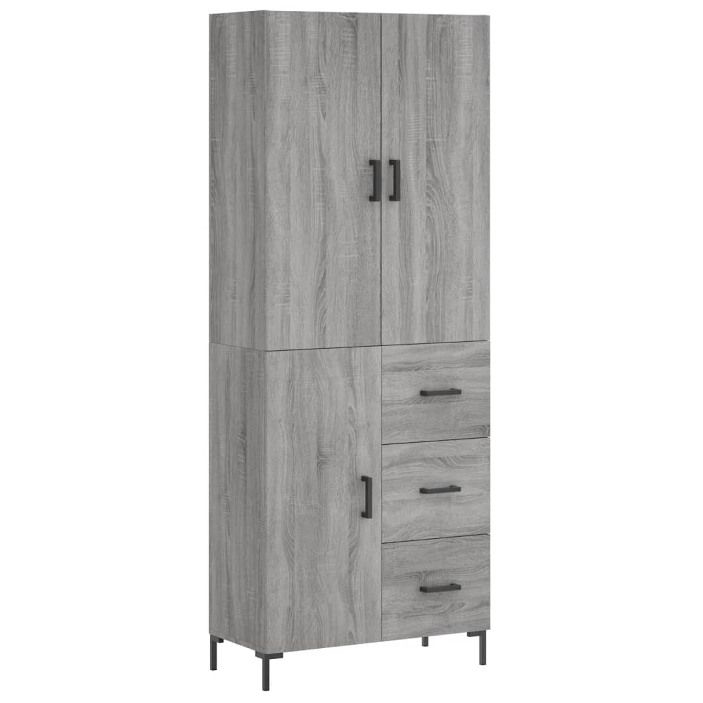 Buffet haut Sonoma gris 69,5x34x180 cm Bois d'ingénierie - XIOS