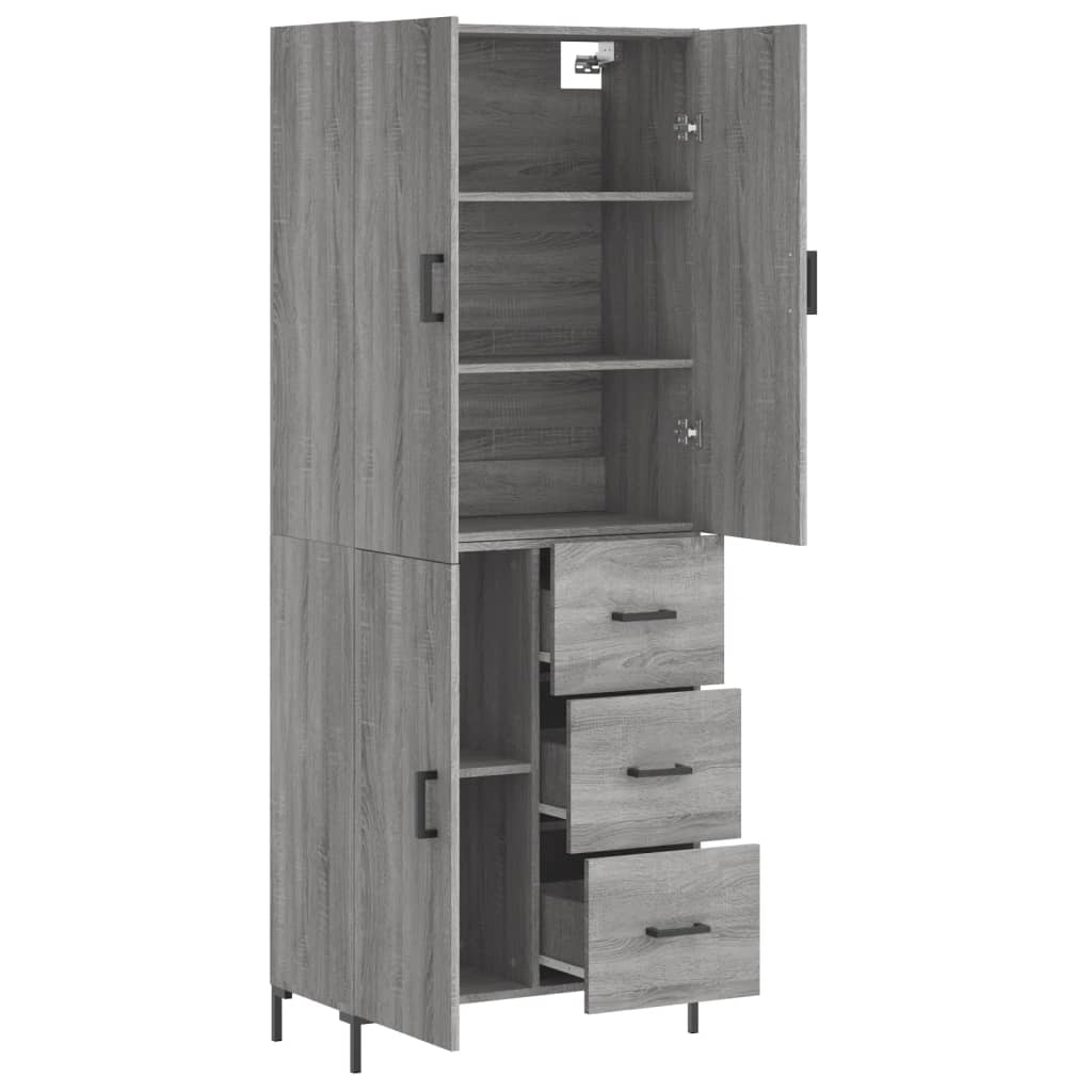 Buffet haut Sonoma gris 69,5x34x180 cm Bois d'ingénierie - XIOS