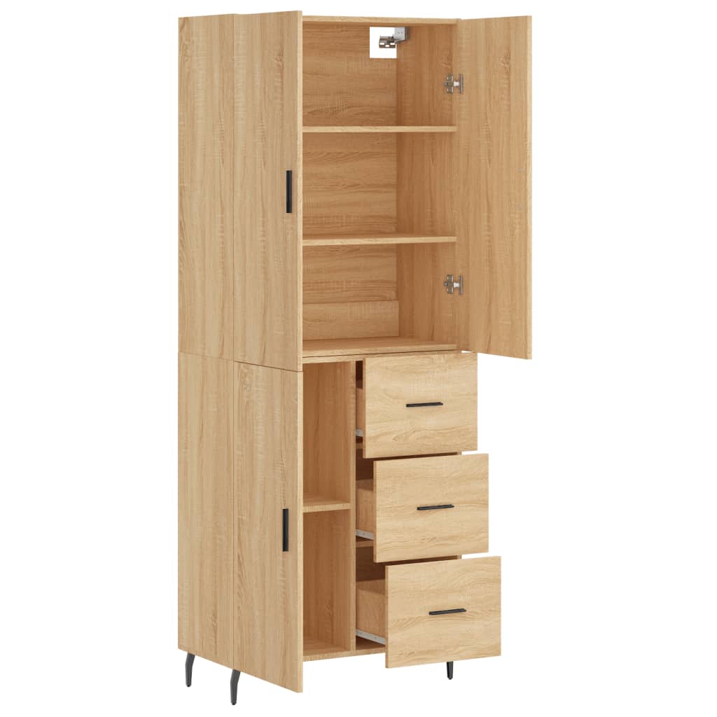 Buffet haut Chêne sonoma 69,5x34x180 cm Bois d'ingénierie - XIOS