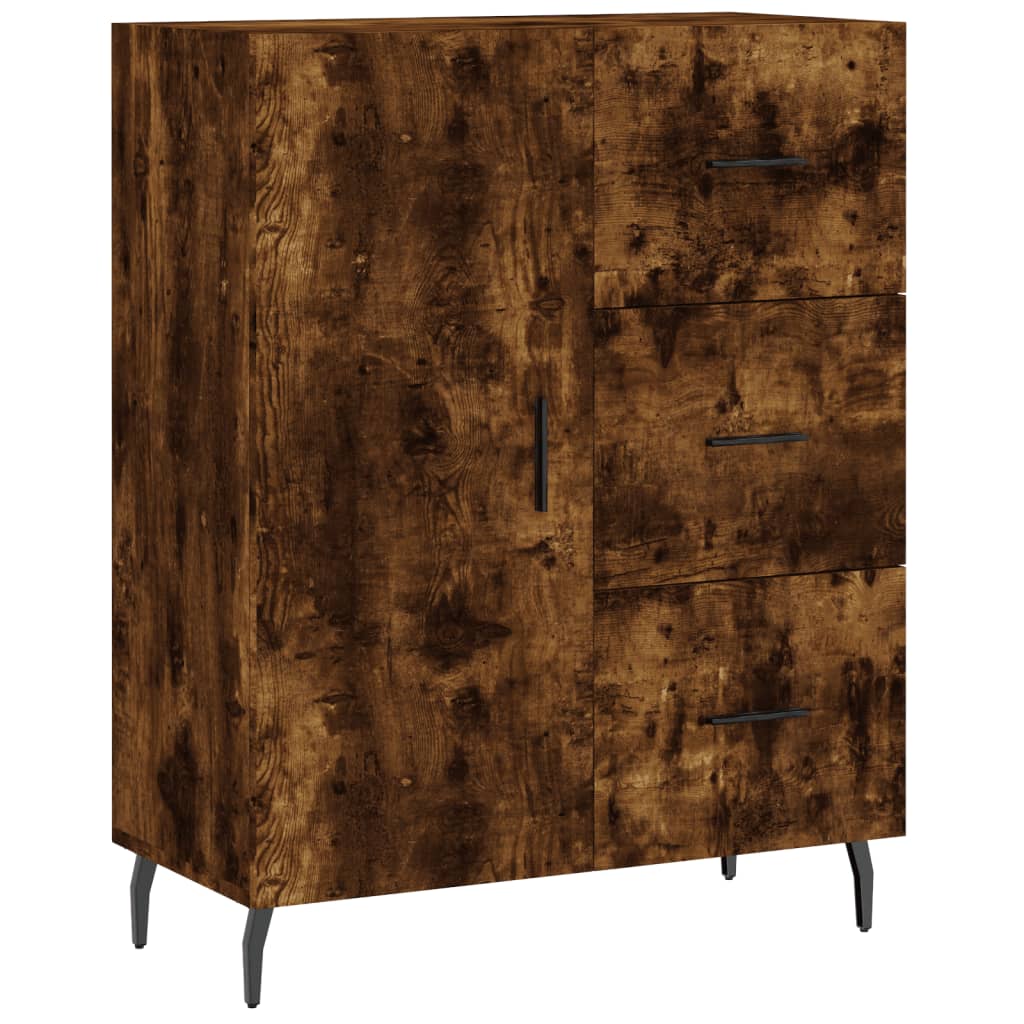 Buffet haut Chêne fumé 69,5x34x180 cm Bois d'ingénierie - XIOS