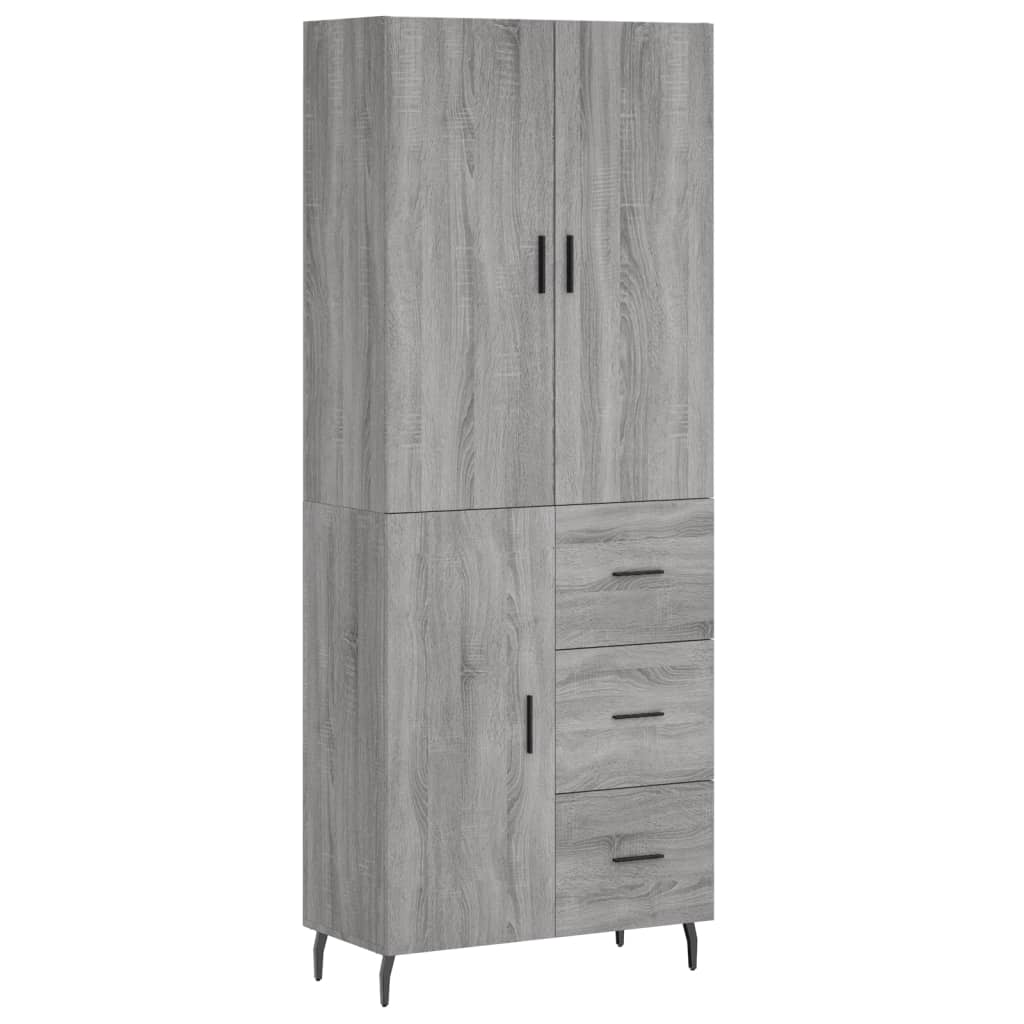 Buffet haut Sonoma gris 69,5x34x180 cm Bois d'ingénierie - XIOS