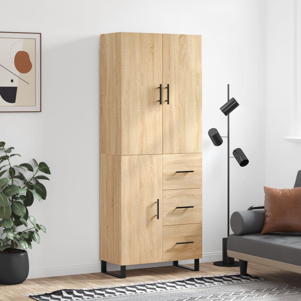 Buffet haut Chêne sonoma 69,5x34x180 cm Bois d'ingénierie