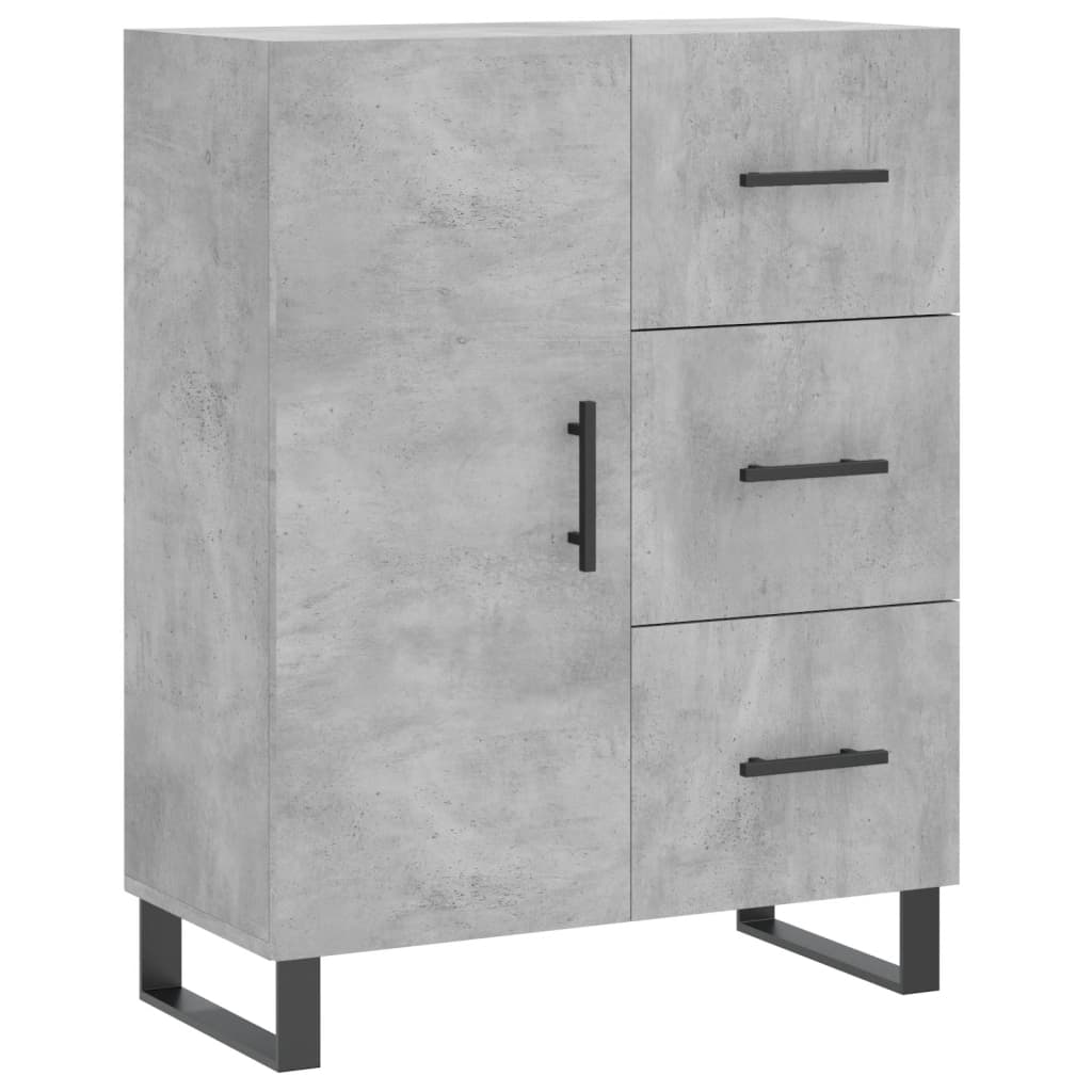 Buffet haut Gris béton 69,5x34x180 cm Bois d'ingénierie - XIOS