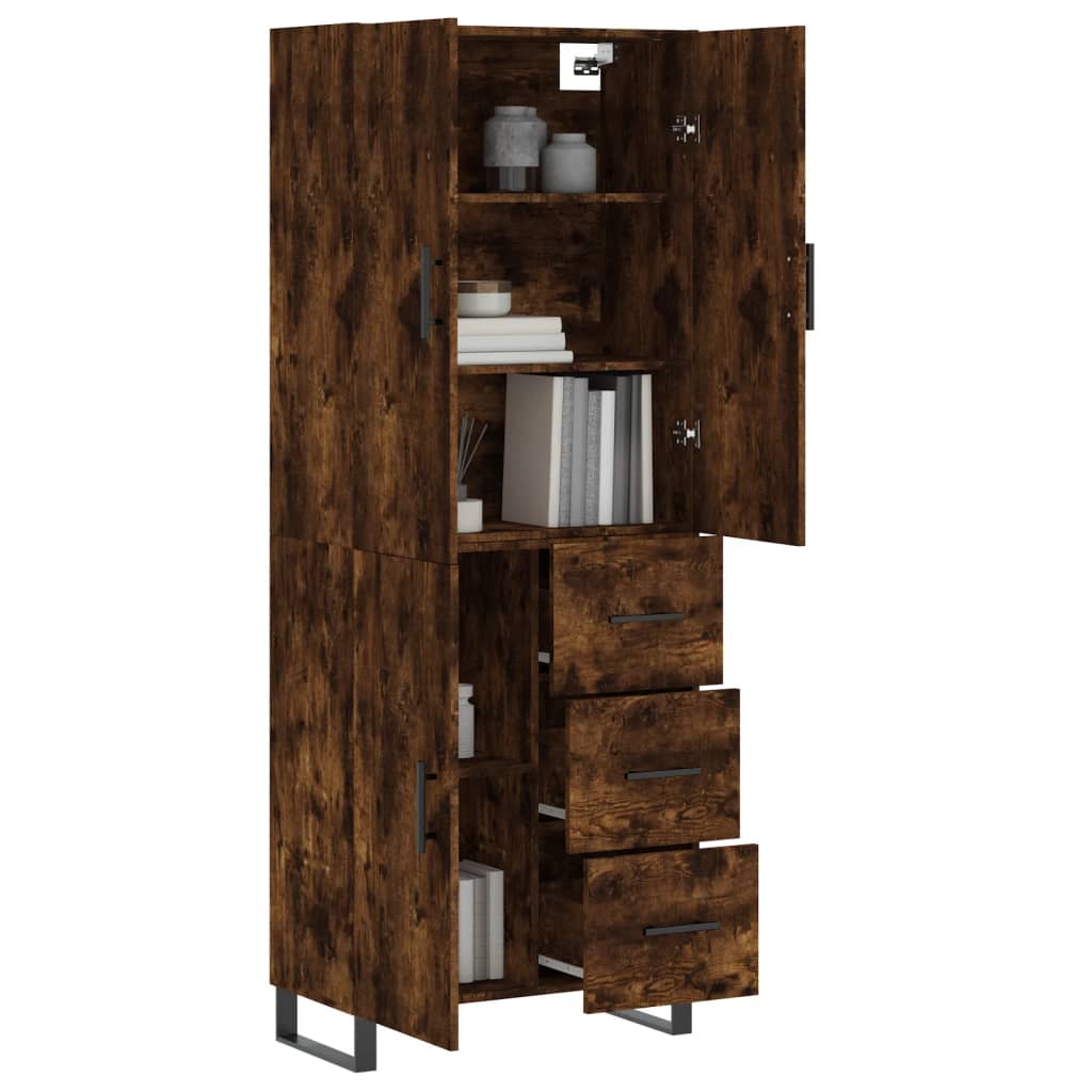 Buffet haut Chêne fumé 69,5x34x180 cm Bois d'ingénierie - XIOS