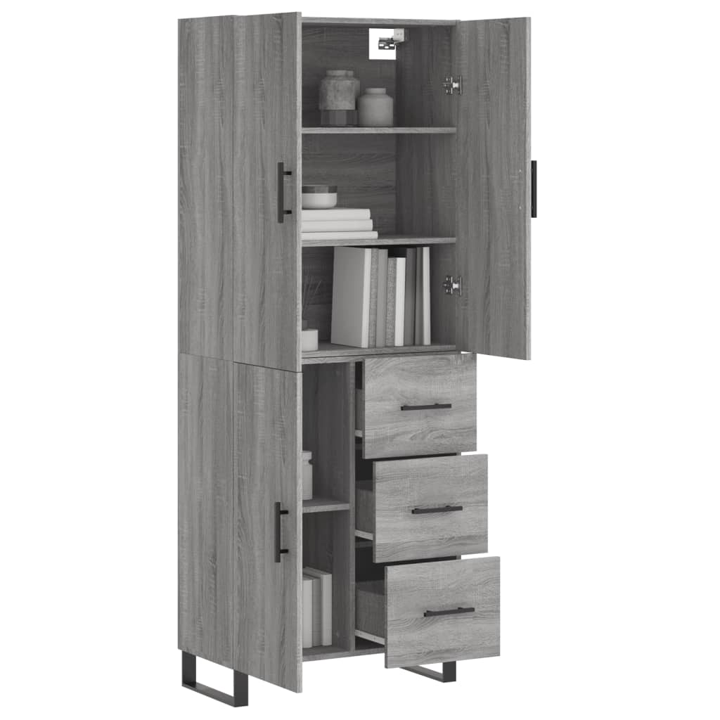 Buffet haut Sonoma gris 69,5x34x180 cm Bois d'ingénierie - XIOS