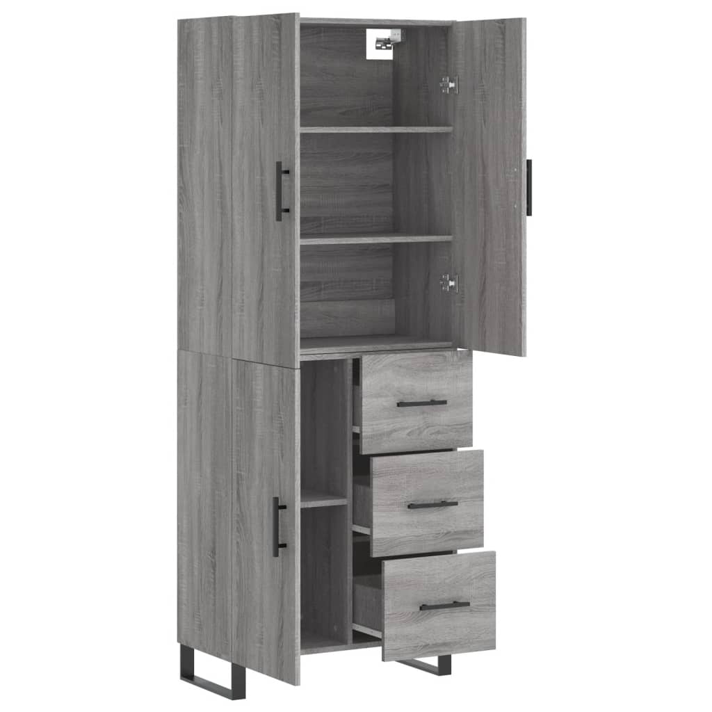 Buffet haut Sonoma gris 69,5x34x180 cm Bois d'ingénierie - XIOS