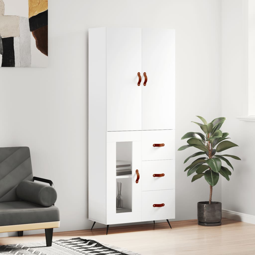 Buffet haut Blanc 69,5x34x180 cm Bois d'ingénierie - XIOS