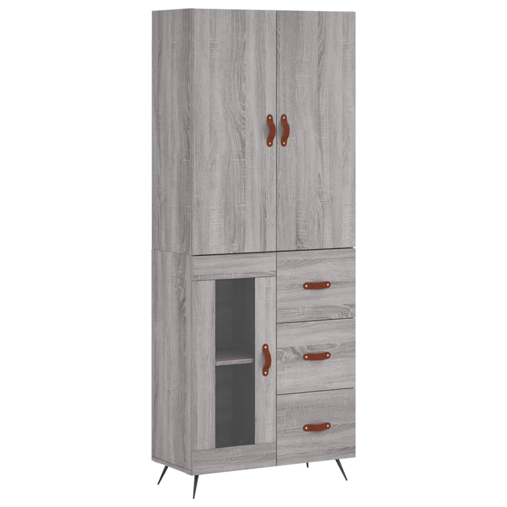 Buffet haut Sonoma gris 69,5x34x180 cm Bois d'ingénierie - XIOS