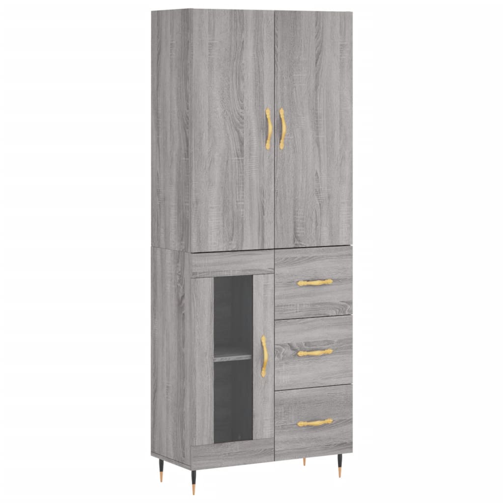 Buffet haut Sonoma gris 69,5x34x180 cm Bois d'ingénierie - XIOS