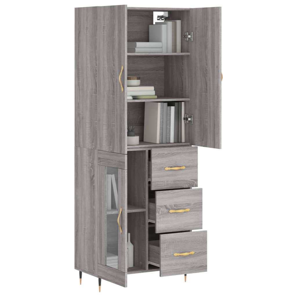 Buffet haut Sonoma gris 69,5x34x180 cm Bois d'ingénierie - XIOS