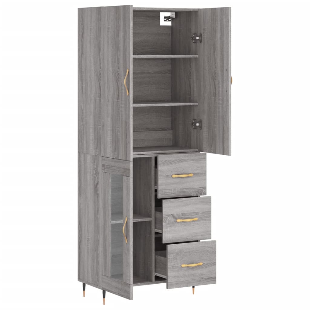 Buffet haut Sonoma gris 69,5x34x180 cm Bois d'ingénierie - XIOS