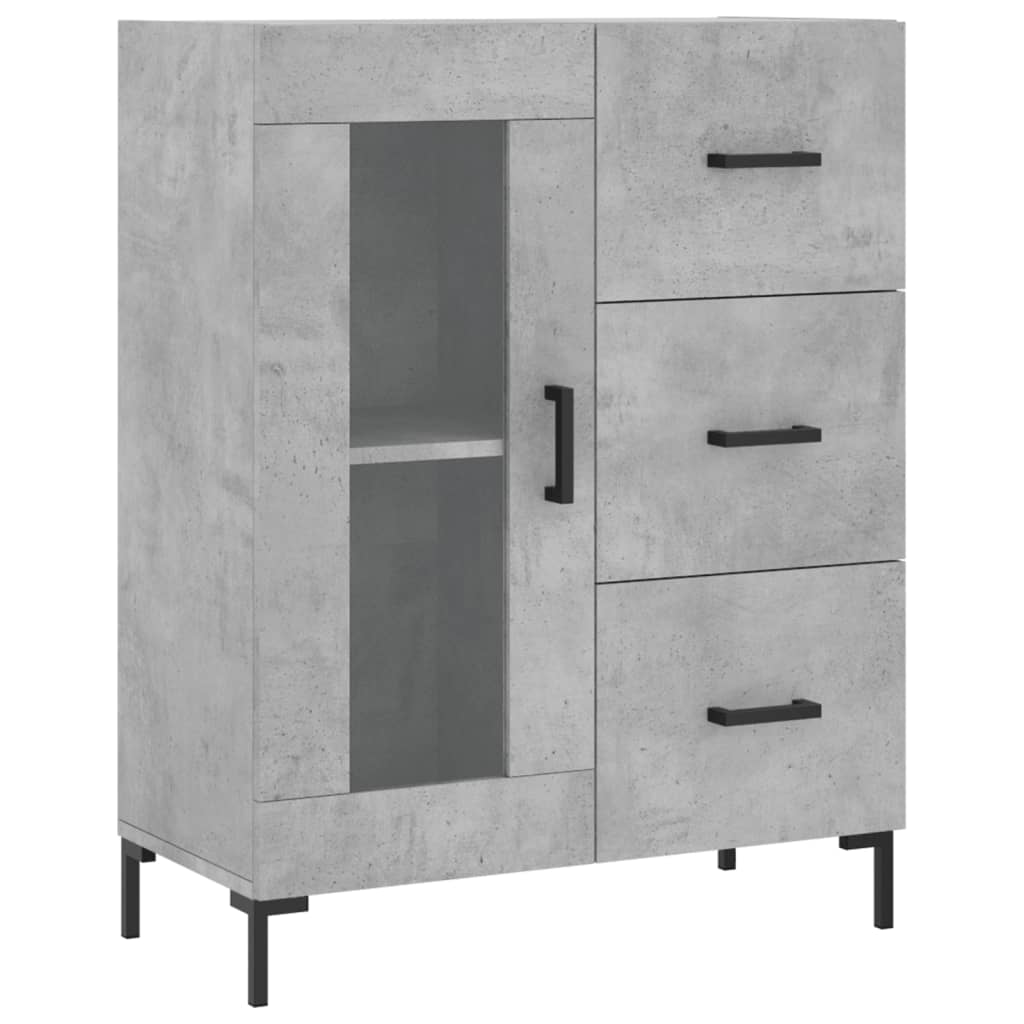 Buffet haut Gris béton 69,5x34x180 cm Bois d'ingénierie - XIOS