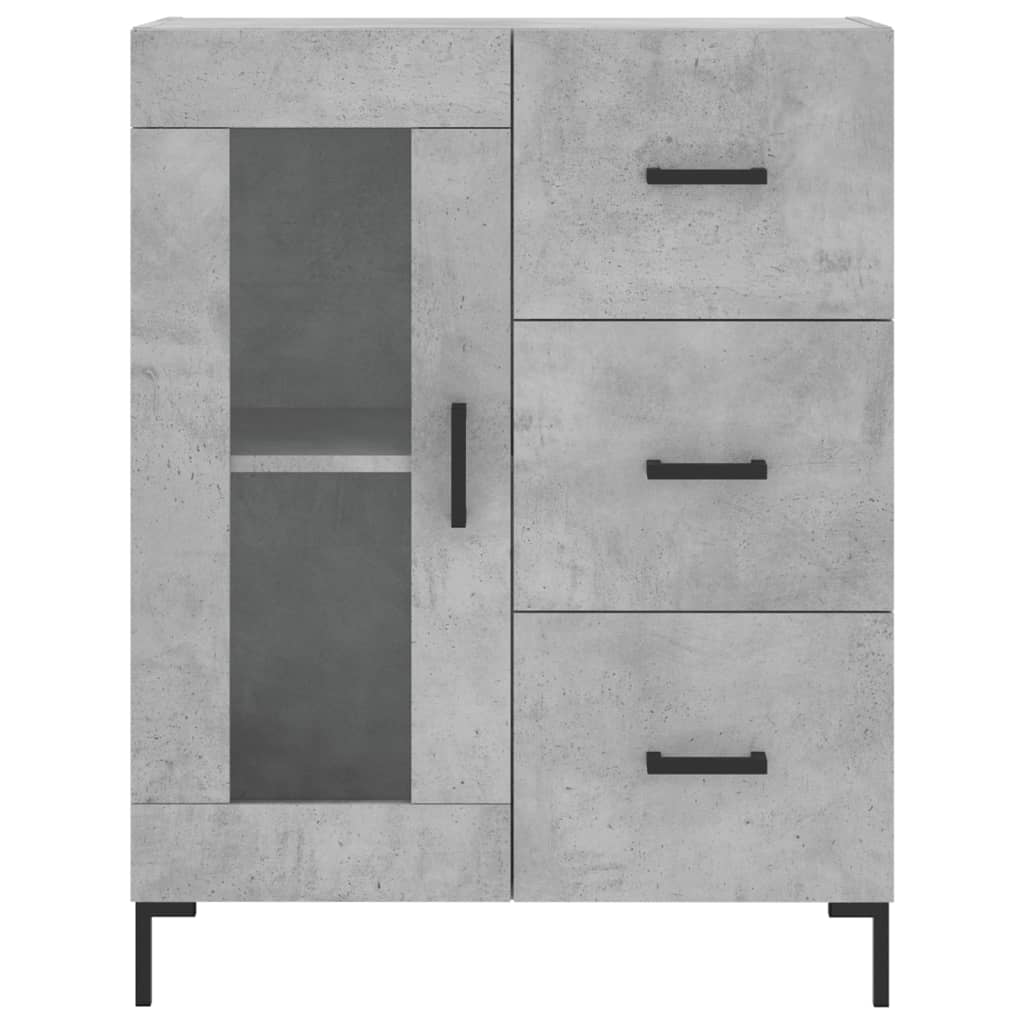 Buffet haut Gris béton 69,5x34x180 cm Bois d'ingénierie - XIOS