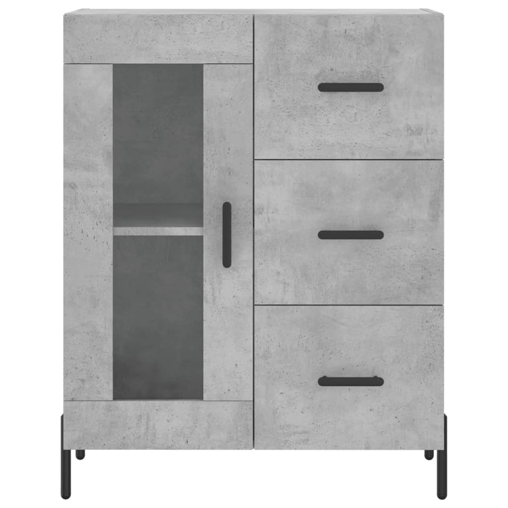 Buffet haut Gris béton 69,5x34x180 cm Bois d'ingénierie - XIOS