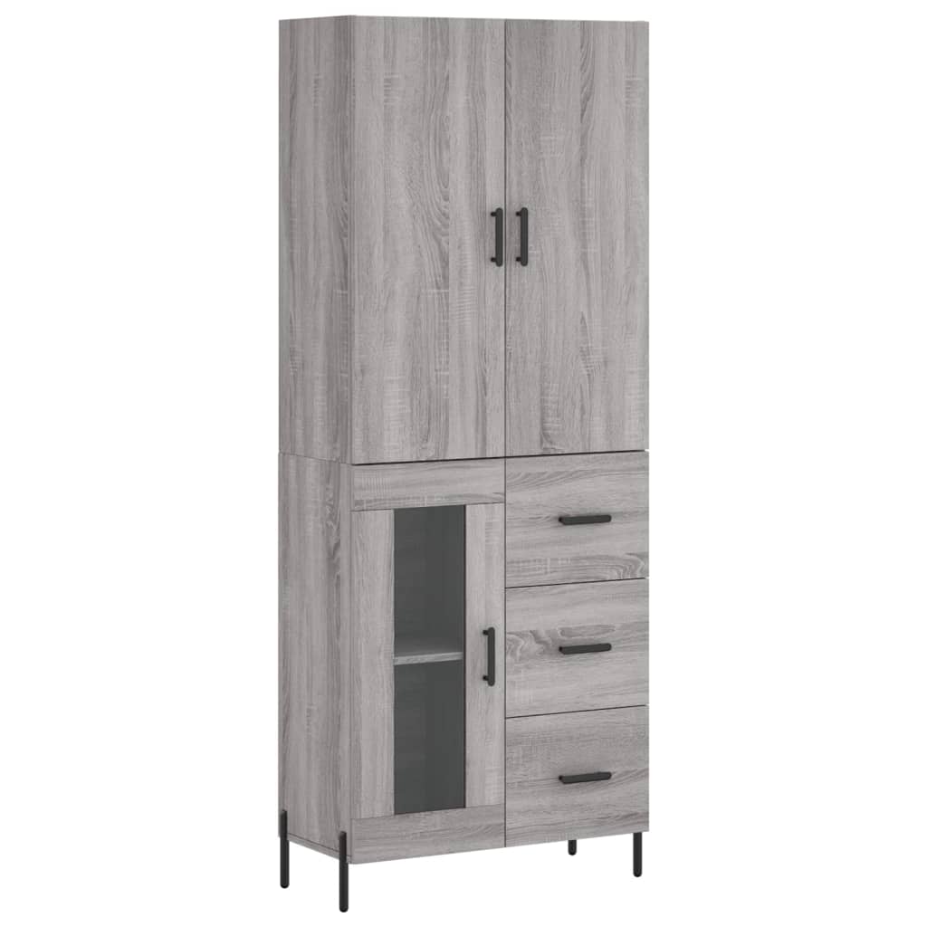 Buffet haut Sonoma gris 69,5x34x180 cm Bois d'ingénierie - XIOS