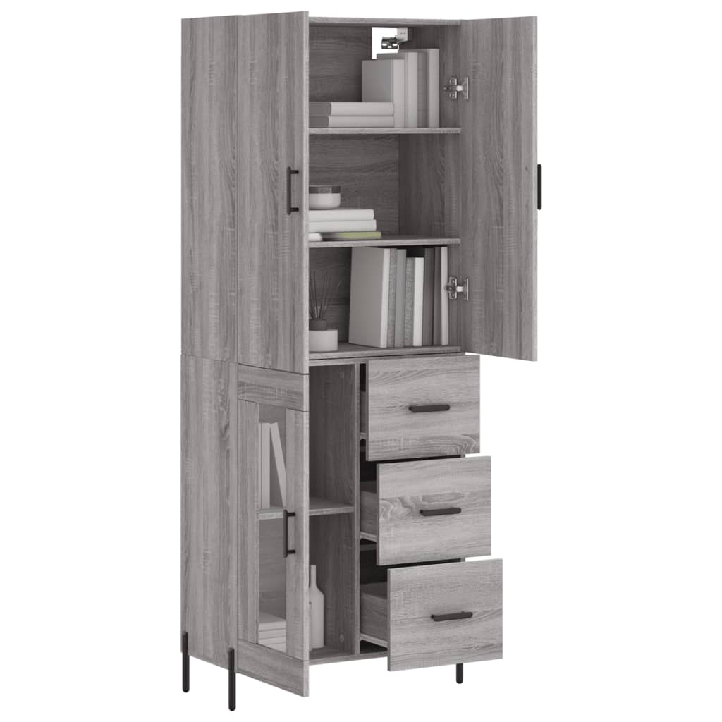 Buffet haut Sonoma gris 69,5x34x180 cm Bois d'ingénierie - XIOS