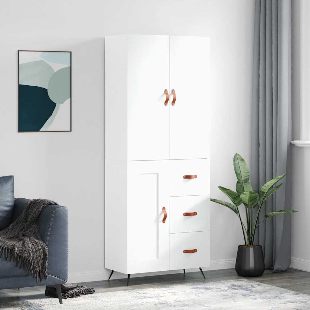 Buffet haut Blanc 69,5x34x180 cm Bois d'ingénierie - XIOS