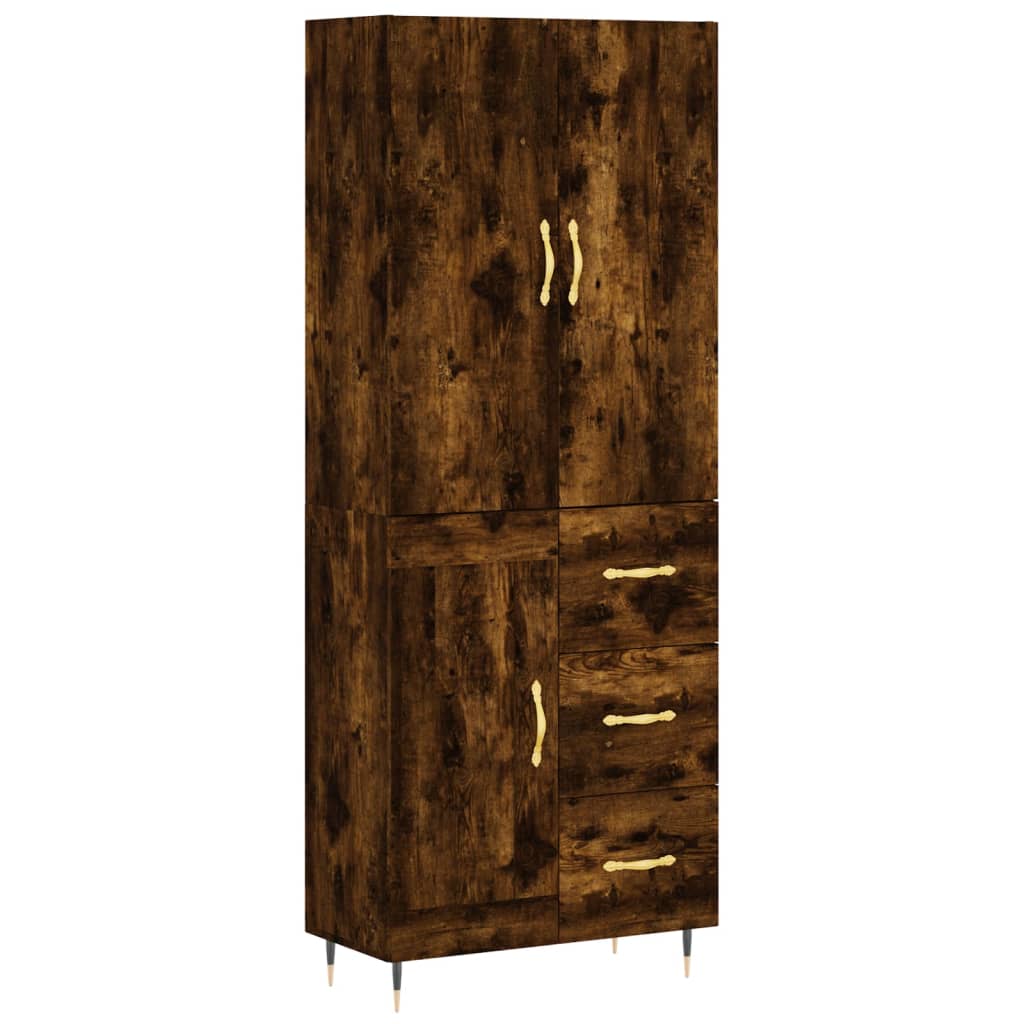 Buffet haut Chêne fumé 69,5x34x180 cm Bois d'ingénierie - XIOS
