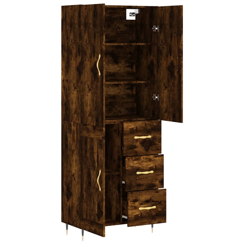 Buffet haut Chêne fumé 69,5x34x180 cm Bois d'ingénierie - XIOS