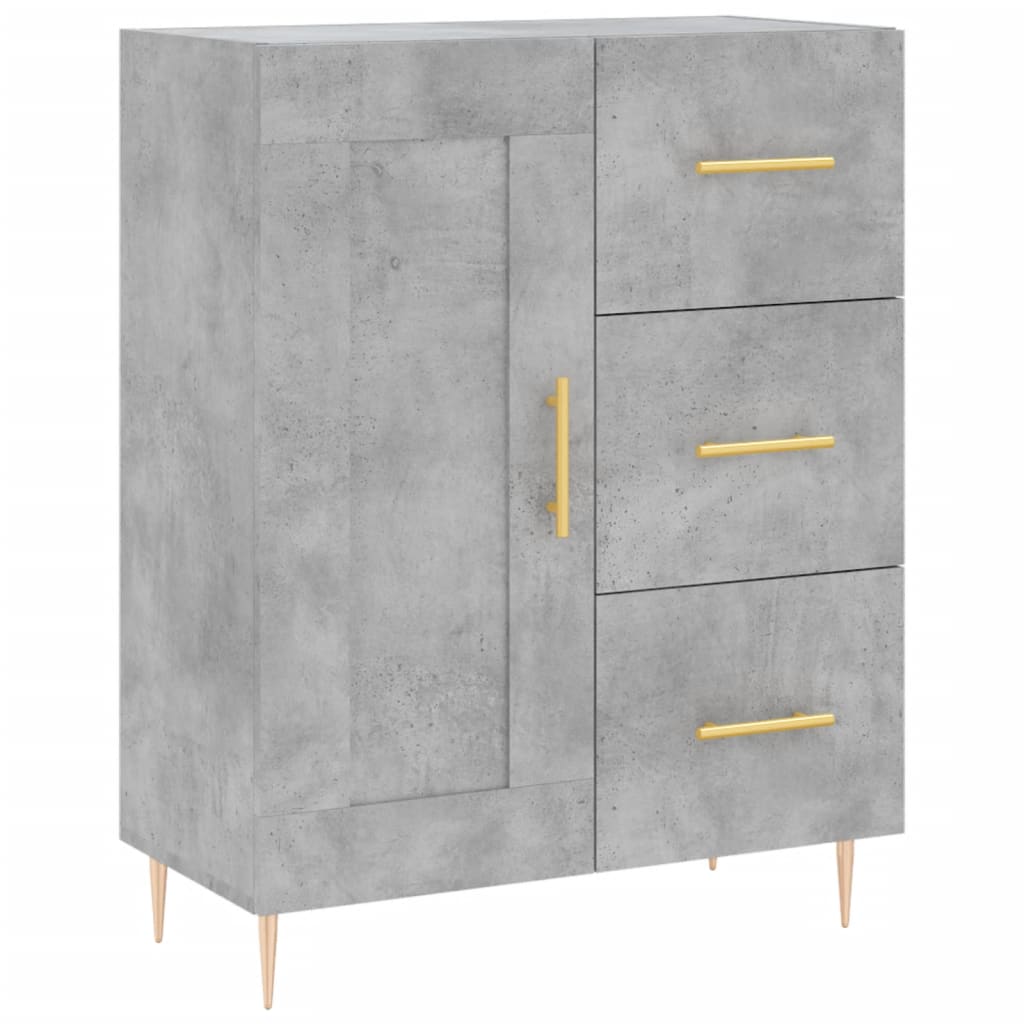 Buffet haut Gris béton 69,5x34x180 cm Bois d'ingénierie - XIOS