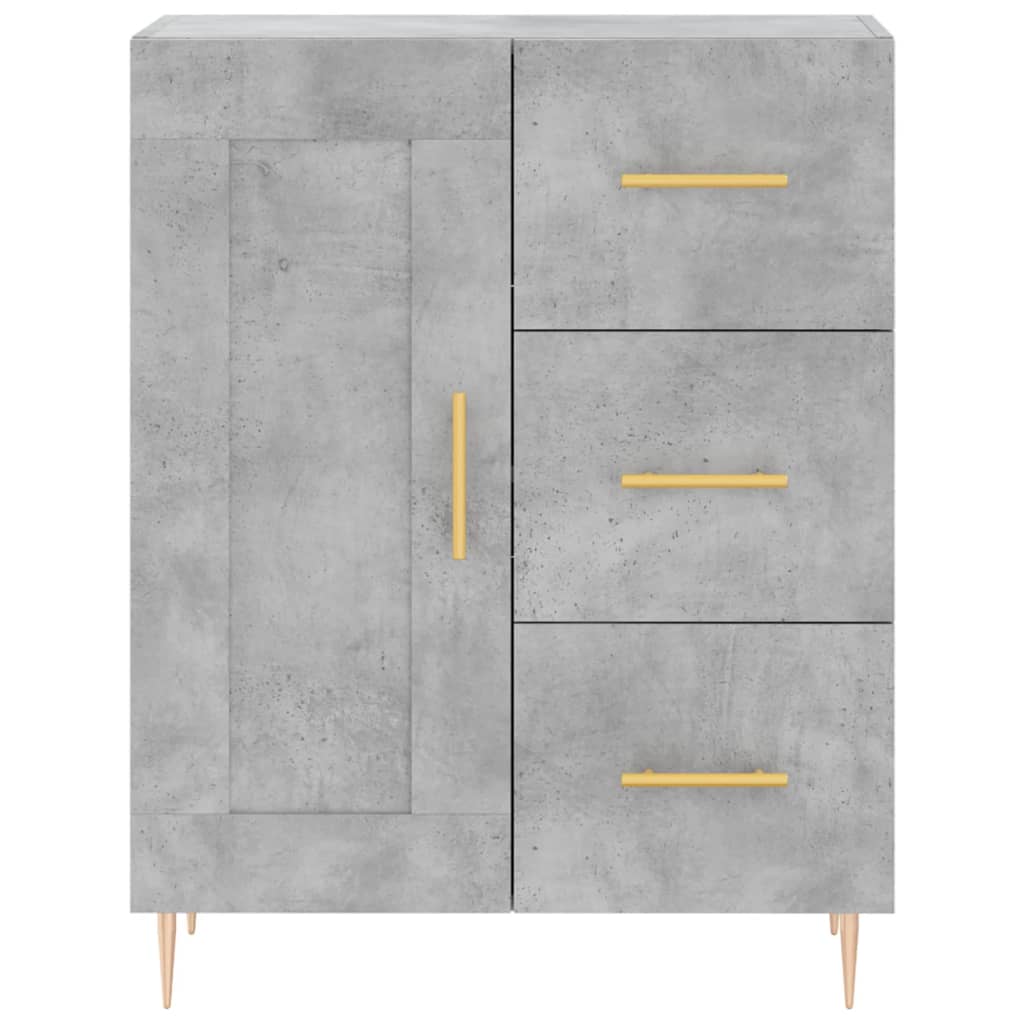 Buffet haut Gris béton 69,5x34x180 cm Bois d'ingénierie - XIOS