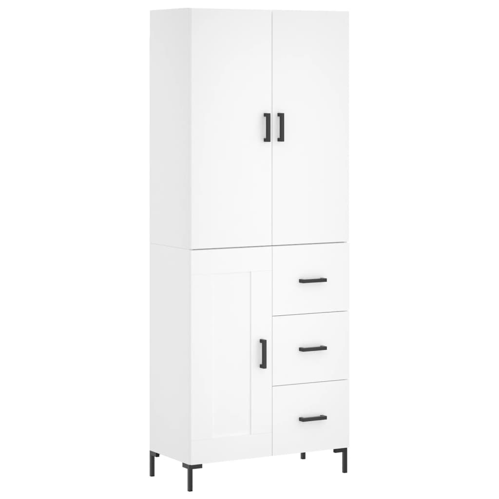 Buffet haut Blanc 69,5x34x180 cm Bois d'ingénierie