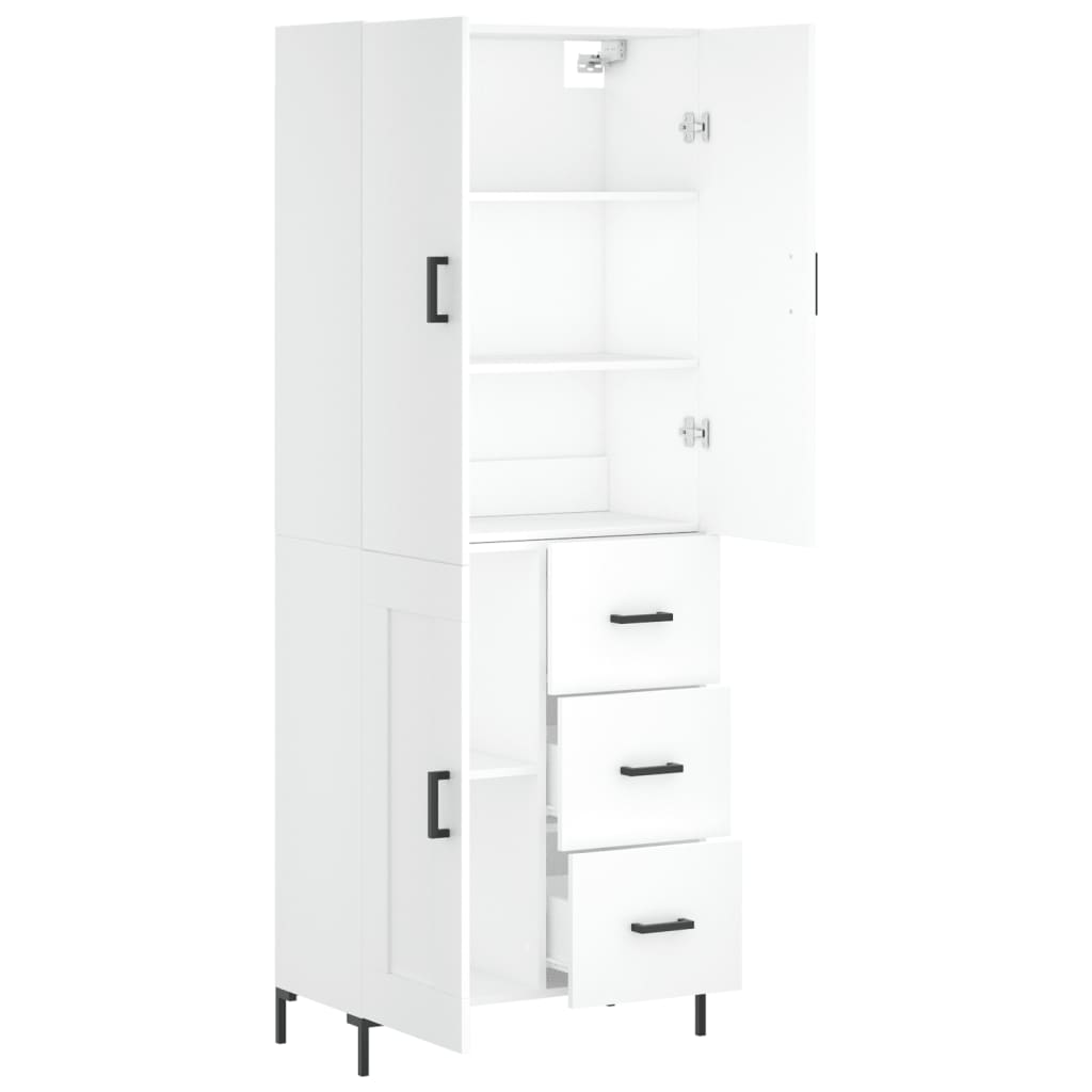 Buffet haut Blanc 69,5x34x180 cm Bois d'ingénierie - XIOS