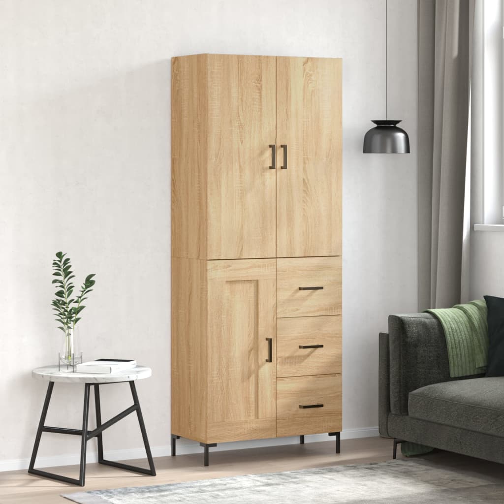 Buffet haut Chêne sonoma 69,5x34x180 cm Bois d'ingénierie - XIOS