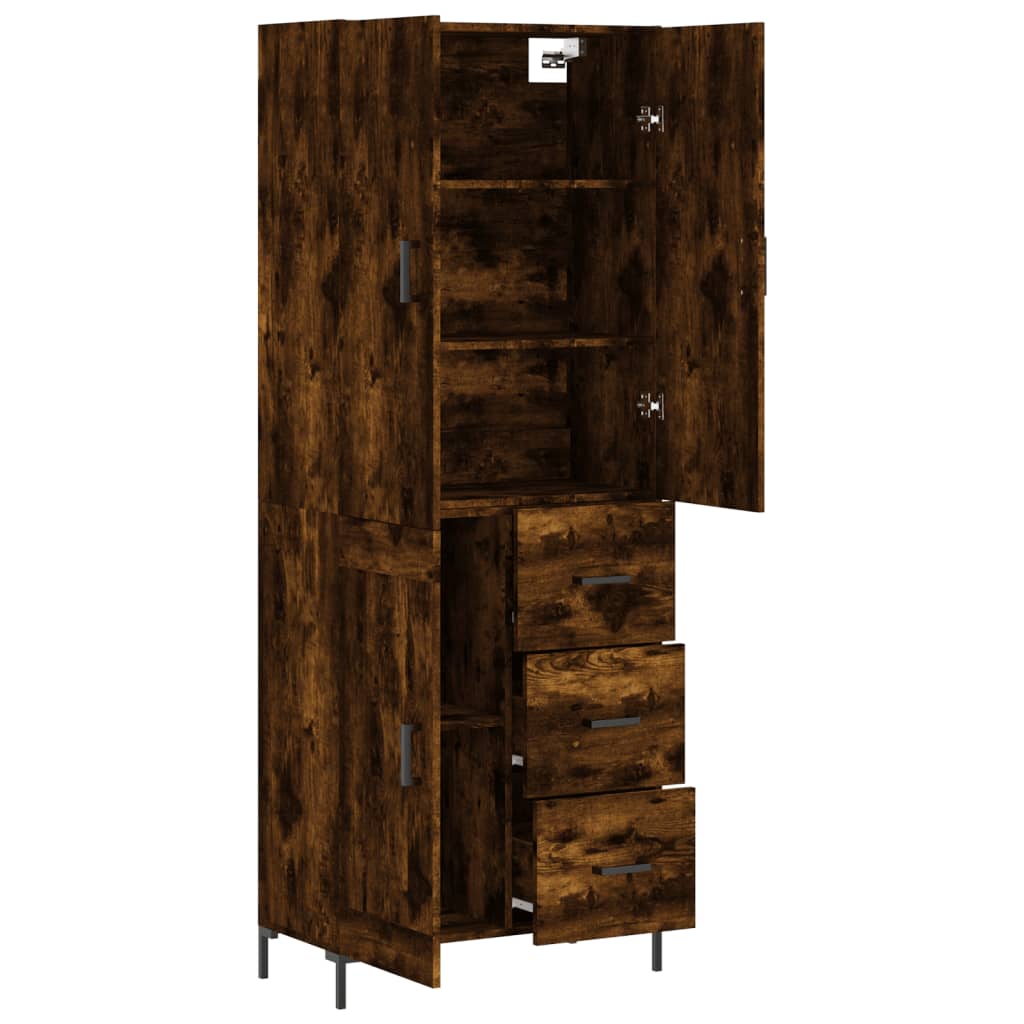 Buffet haut Chêne fumé 69,5x34x180 cm Bois d'ingénierie - XIOS