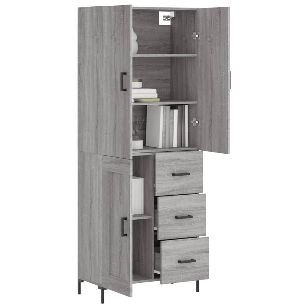 Buffet haut Sonoma gris 69,5x34x180 cm Bois d'ingénierie - XIOS