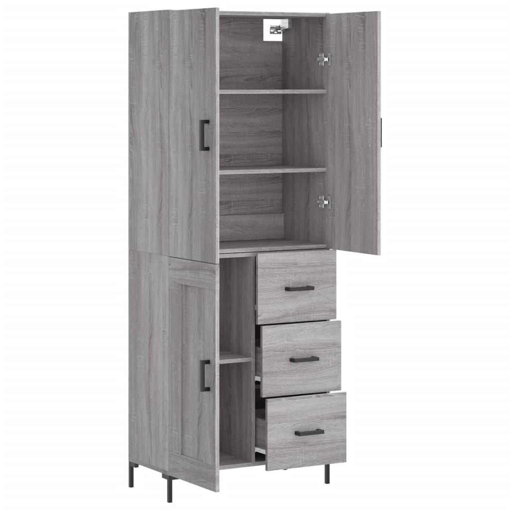 Buffet haut Sonoma gris 69,5x34x180 cm Bois d'ingénierie - XIOS