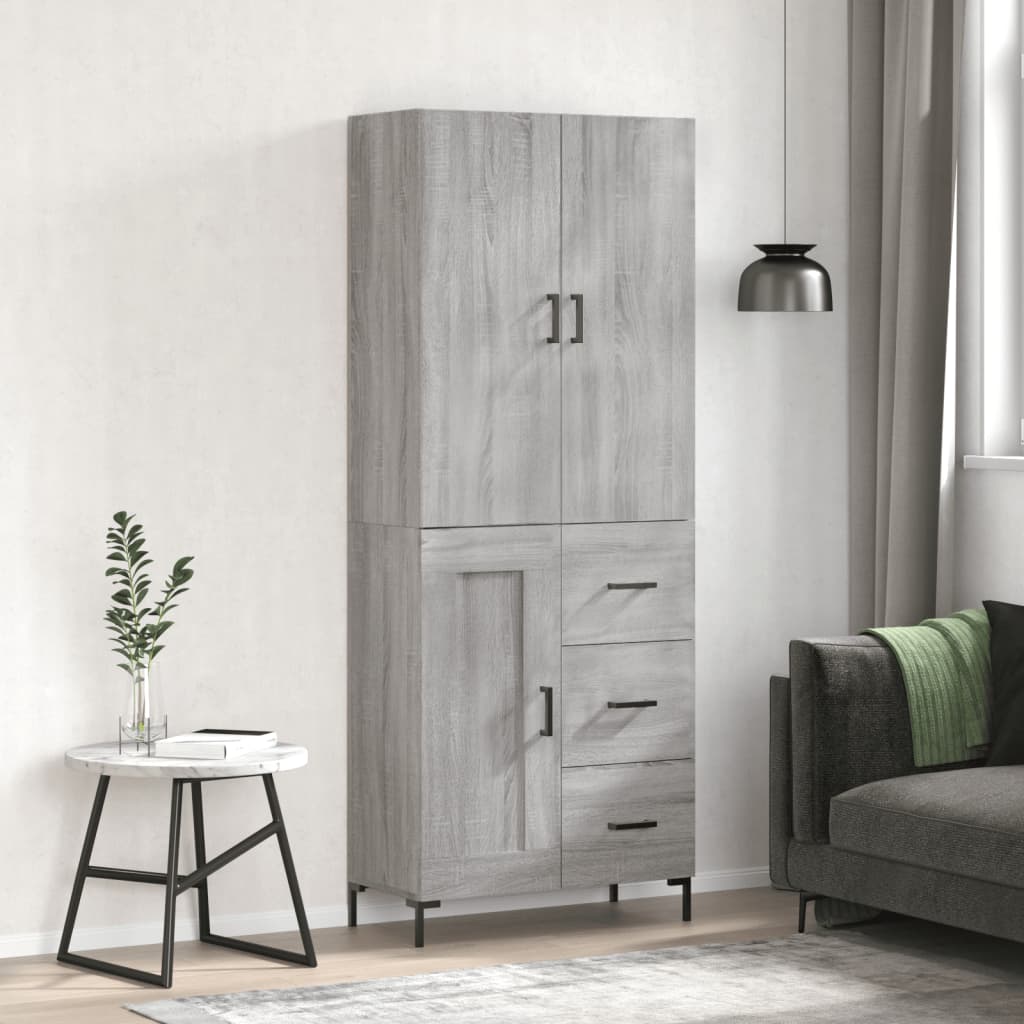 Buffet haut Sonoma gris 69,5x34x180 cm Bois d'ingénierie - XIOS