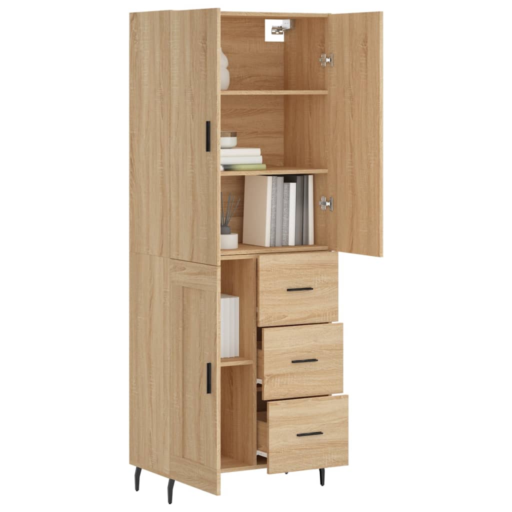 Buffet haut Chêne sonoma 69,5x34x180 cm Bois d'ingénierie - XIOS