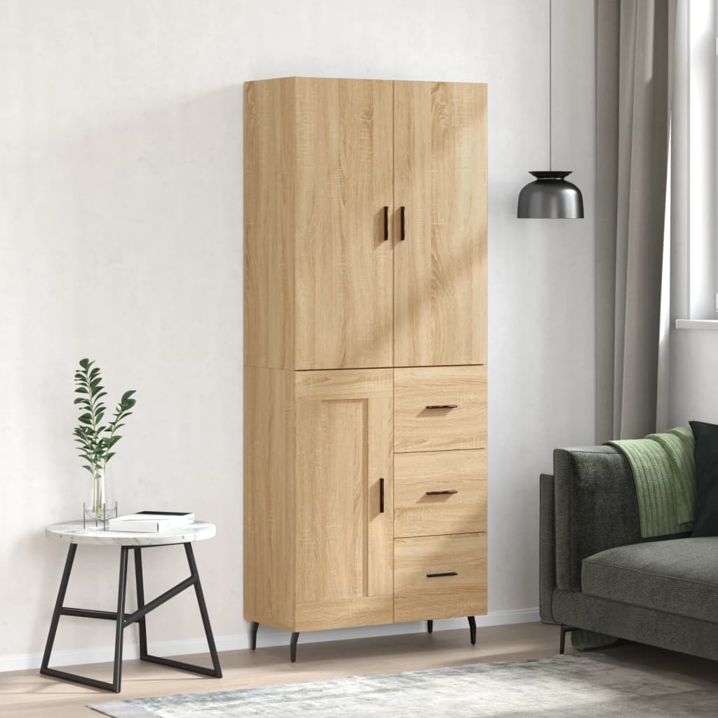 Buffet haut Chêne sonoma 69,5x34x180 cm Bois d'ingénierie - XIOS